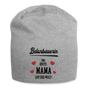 Beste Mama Betonbauerin Muttertag Geburtstag Geb - Jersey-Beanie - Grau meliert - Vorne