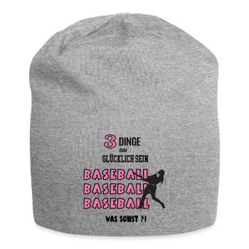 Baseball Was Sonst Spiel Baseballerspielerin Spiel - Jersey-Beanie - Grau meliert - Vorne