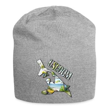 Watercolor Map of Usedom - Jersey Beanie - heather grey - Front