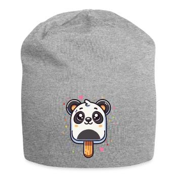 Motif de glace panda mignon pour l’été - Bonnet en jersey - gris chiné - Devant