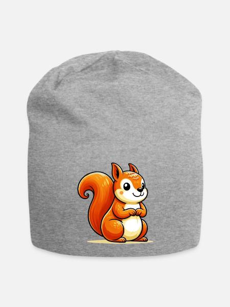 Eichhörnchen - Jersey-Beanie - Grau meliert
