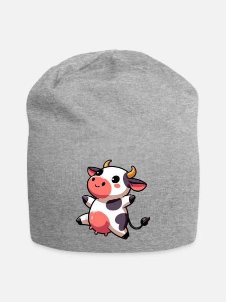 Kuh - Jersey-Beanie - Grau meliert