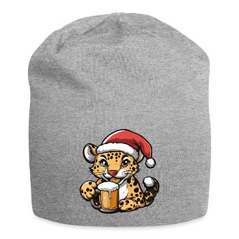 Leopard Weihnachten Bier - Jersey-Beanie - Grau meliert - Vorne