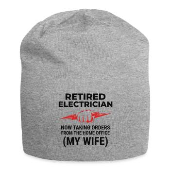 Retired Electrician: Home Office - Jersey Beanie - heather grey - Front