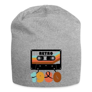 Retro 1980 Eighties Music Tape Cassette - Jersey Beanie - heather grey - Front