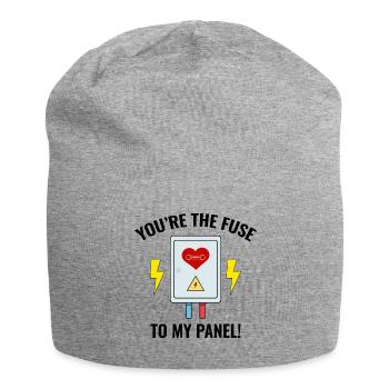 Electrician Valentine: You’re the Fuse to My Panel - Jersey Beanie - heather grey - Front