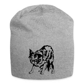 Border Collie Portrait Dogs Herding Dogs Wilsigns - Jersey Beanie - heather grey - Front