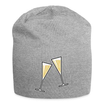 2 Glasses Of Sparkling Wine (Funnel / Closed / 3C) - Jersey Beanie - heather grey - Front