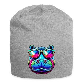 Hippopotame - Bonnet en jersey - gris chiné - Devant