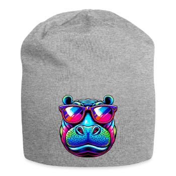 Nilpferd - Jersey-Beanie - Grau meliert - Vorne