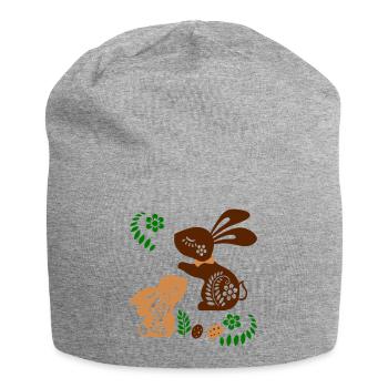 Lièvres - Bonnet en jersey - gris chiné - Devant