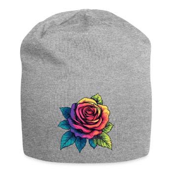 Rose Blume - Jersey-Beanie - Grau meliert - Vorne