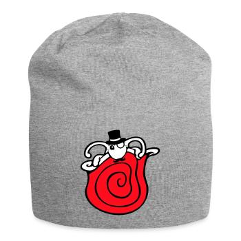 Mr Schnecke Sir Zylinder Monokel reich wohlhabend - Jersey-Beanie - Grau meliert - Vorne