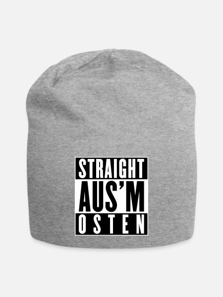 Straight aus'm Osten (Farben änderbar) - Jersey-Beanie - Grau meliert