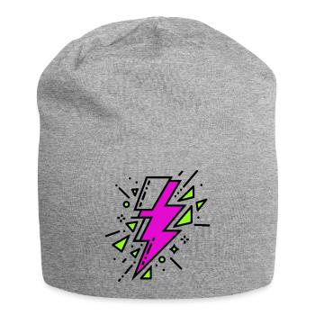 Contemporary Violet and Green Ray - Jersey Beanie - heather grey - Front