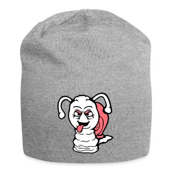 Schnecke frech Zunge rausstrecken böse klein cool - Jersey-Beanie - Grau meliert - Vorne