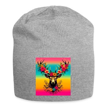 Hirsch - Jersey-Beanie - Grau meliert - Vorne