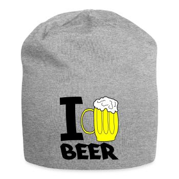 Croquis de chope de chope de bière jaune - Bonnet en jersey - gris chiné - Devant