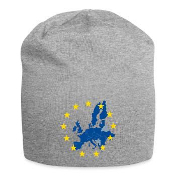 Carte de l’Europe dans l’anneau étoile de l’UE - Bonnet en jersey - gris chiné - Devant
