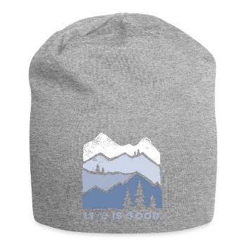 Berglandschaft Lebensfreude - Jersey-Beanie - Grau meliert - Vorne