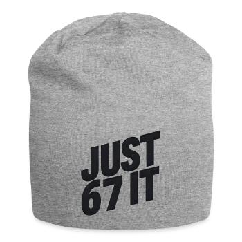 Just 6 7 It – typografische Aussage - Jersey-Beanie - Grau meliert - Vorne