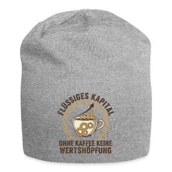Flüssiges Kapital Kaffee - Büro Humor - Jersey-Beanie - Grau meliert - Vorne