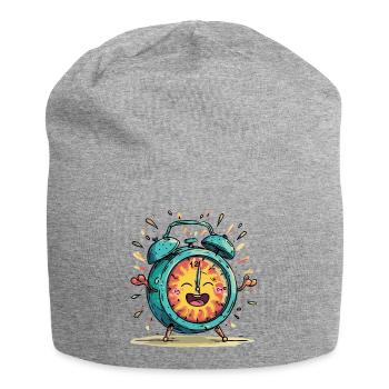 Sun Alarm Clock Celebration Image - Jersey Beanie - heather grey - Front