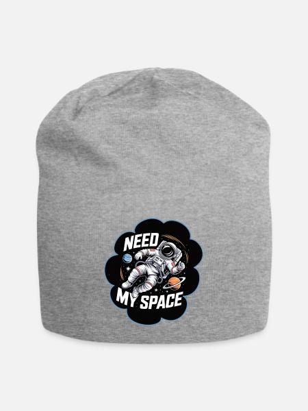 Need My Space Astronaut All - Jersey-Beanie - Grau meliert
