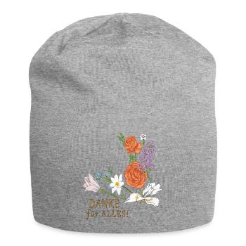 Blumenstrauß Danke - Jersey-Beanie - Grau meliert - Vorne