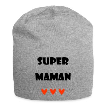 MOM. MOTHER'S DAY. HEART. FEAST. HAPPY BIRTHDAY - Jersey Beanie - heather grey - Front