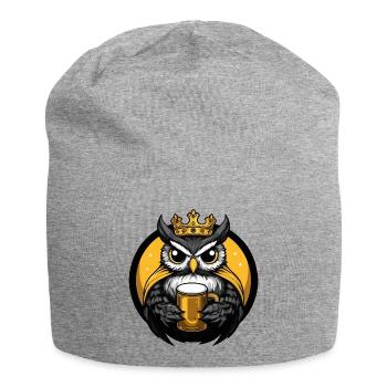 Eule Bier Lustig - Jersey-Beanie - Grau meliert - Vorne
