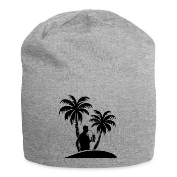 Palmiers pour fête de vacanciers - Bonnet en jersey - gris chiné - Devant