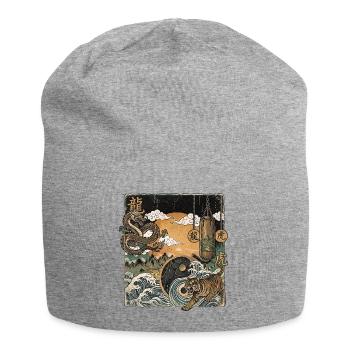 Asiatisches Boxen - Jersey-Beanie - Grau meliert - Vorne