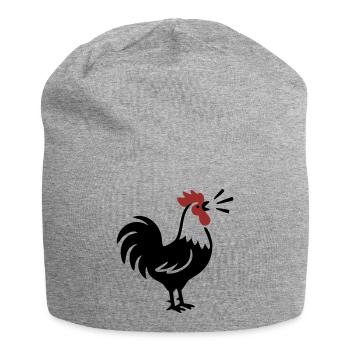 Logo de la ferme Rooster Crows - Bonnet en jersey - gris chiné - Devant