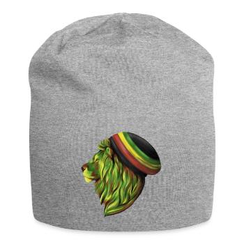 Tête de lion rastafari - Bonnet en jersey - gris chiné - Devant