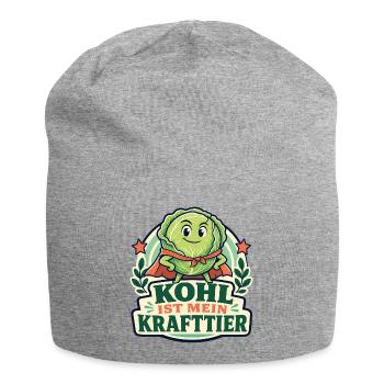 Kohl ist mein Krafttier – Gartenhumor - Jersey-Beanie - Grau meliert - Vorne