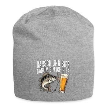 Barsch Angeln Und Bier - Jersey-Beanie - Grau meliert - Vorne