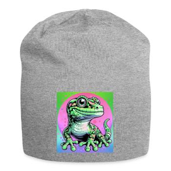Gecko - Jersey-Beanie - Grau meliert - Vorne