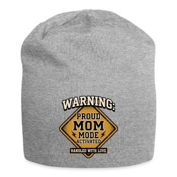 Warnung: Proud Mom Mode aktiviert - Jersey-Beanie - Grau meliert - Vorne
