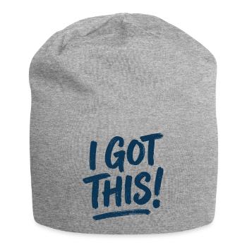 Ich schaffe das! Motivationsbürste - Jersey-Beanie - Grau meliert - Vorne