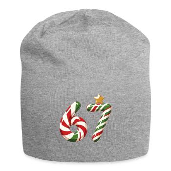Candy Cane 67 meme  - Jersey Beanie - heather grey - Front