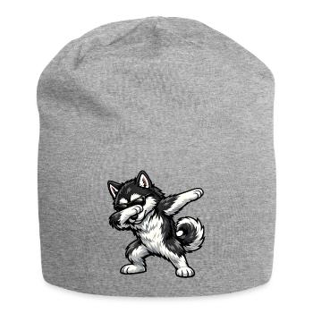 Dabbing Alaskan Malamute - Jersey Beanie - heather grey - Front