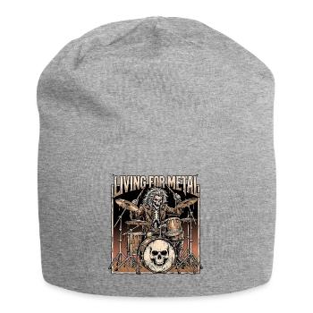 80s Heavy Metal Demon Drums - Jersey Beanie - heather grey - Front