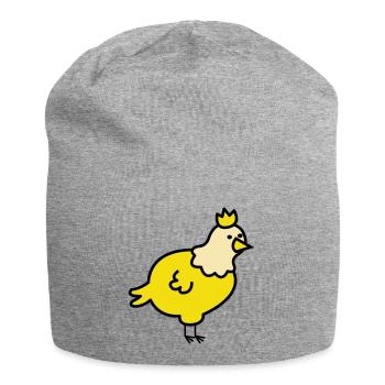 Royal Chick Cartoon - Jersey Beanie - heather grey - Front