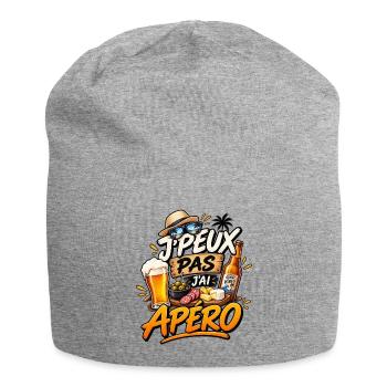 Ich kann nicht, ich habe einen Aperitif – Humor - Jersey-Beanie - Grau meliert - Vorne