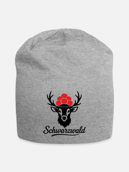 Schwarzwald Hirschgeweih Bollenhut Black Forest - Jersey-Beanie - Grau meliert