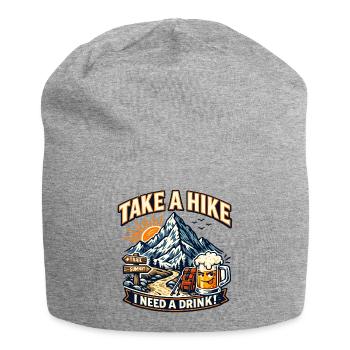 Take a Hike Genuss – Bergpfad Bier - Jersey-Beanie - Grau meliert - Vorne