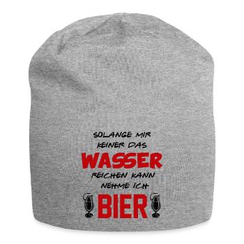 Wasser reichen Bier trinken Alkohol Sprüche - Jersey-Beanie - Grau meliert - Vorne