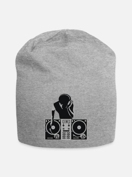 dj - deejay - Jersey-Beanie - Grau meliert