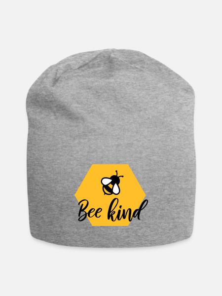 Bee kind - Bonnet en jersey - gris chiné